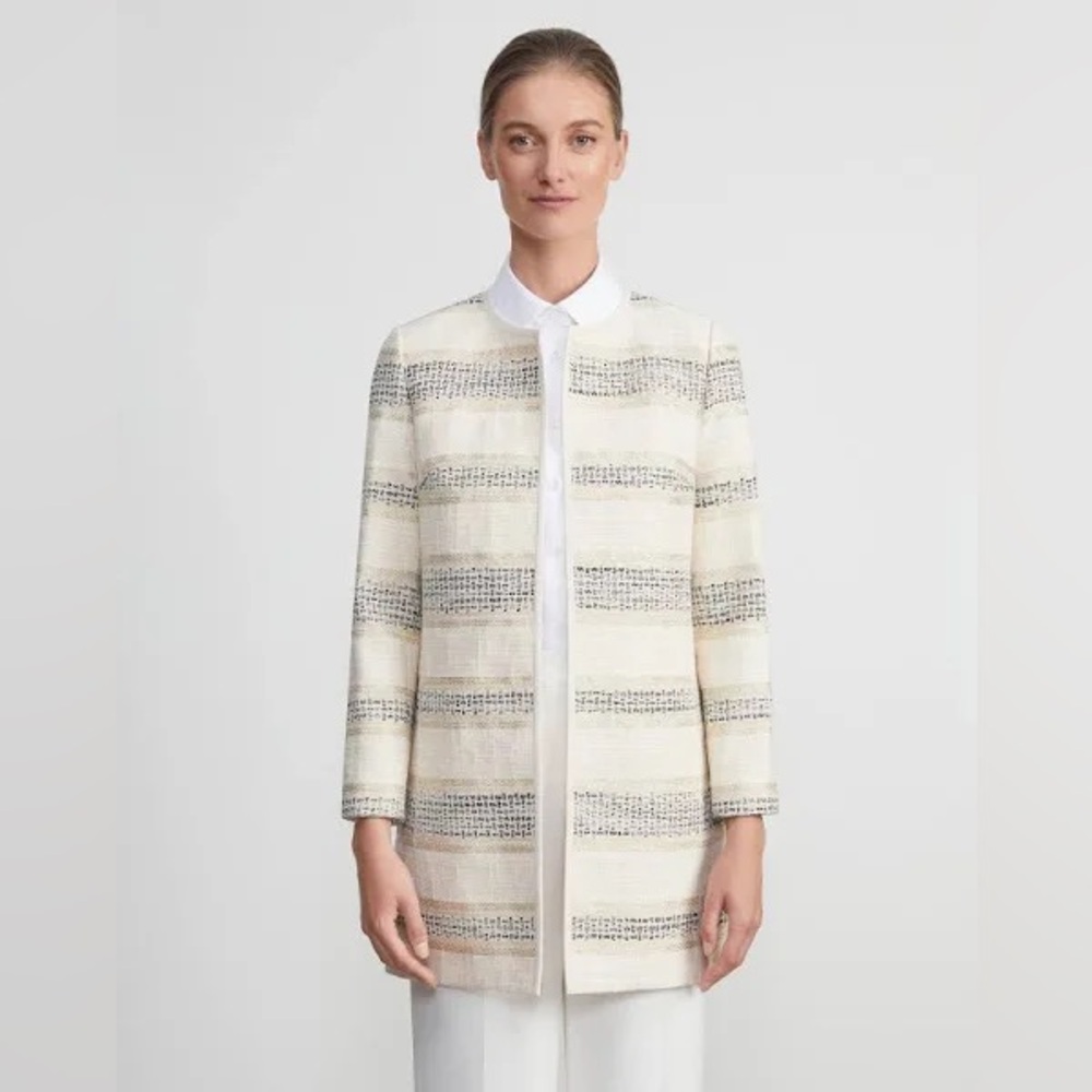 Lafayette 148 New York Pria Striped Jacquard Jacket 12